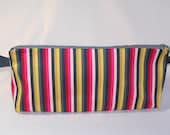 Red and Grey Stripes Anna Clutch