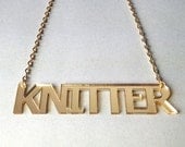 Gold Knitter Necklace - Laser Cut Acrylic