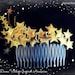 Swell Dame flapper retro style hair comb with golden shooting stars
