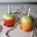 Candy Apple Best Friend Necklaces, MIniature Food Jewelry, Friendship Necklaces