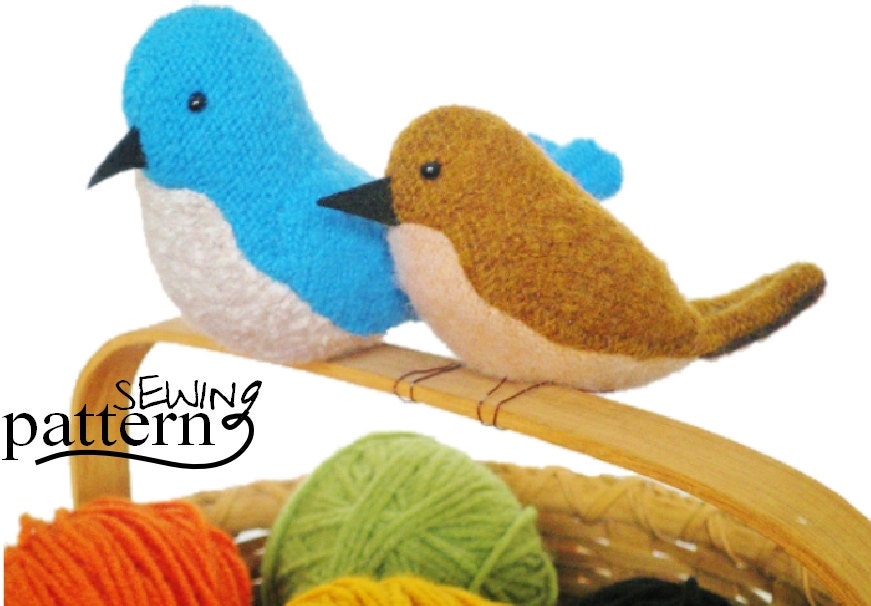 INSTANT DOWNLOAD - Upcycled Sweater Birds - PDF Sewing Pattern