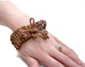 Artistic Jewelry - Leather Bracelet - Wearable Art - Cowgirl Chic Ooak