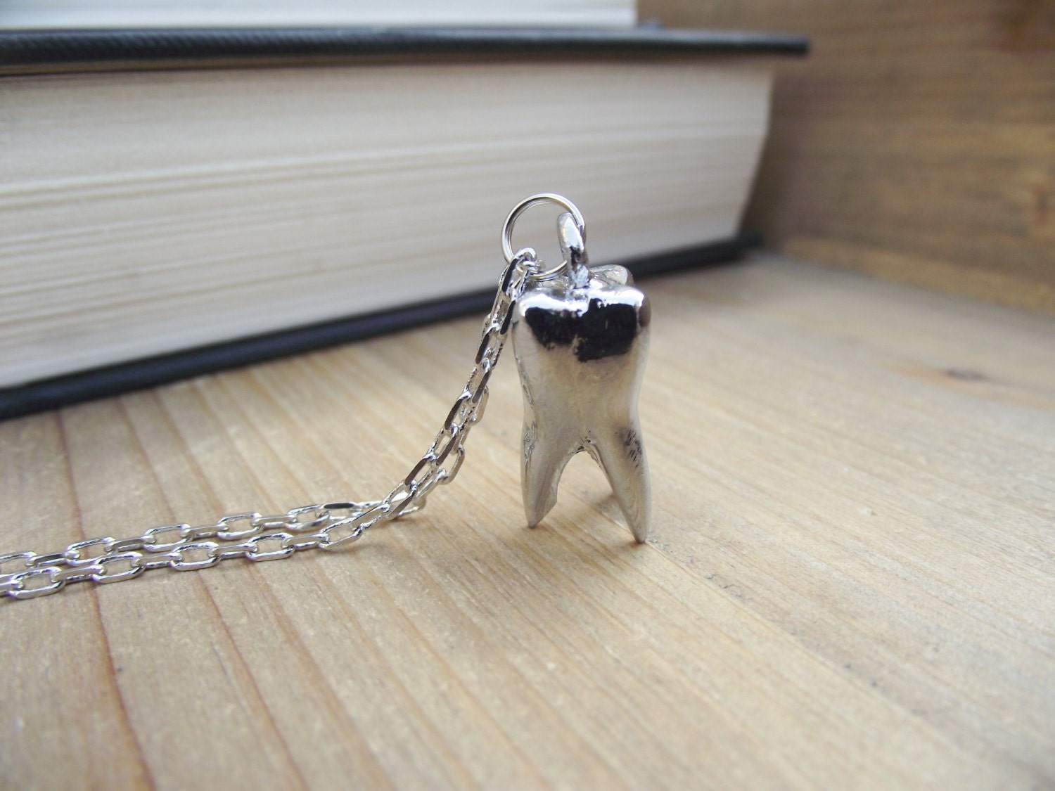 Molar - 3D Silver Cast Solid Tooth Replica Necklace