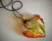 Hand Painted Glass Heart Ornament