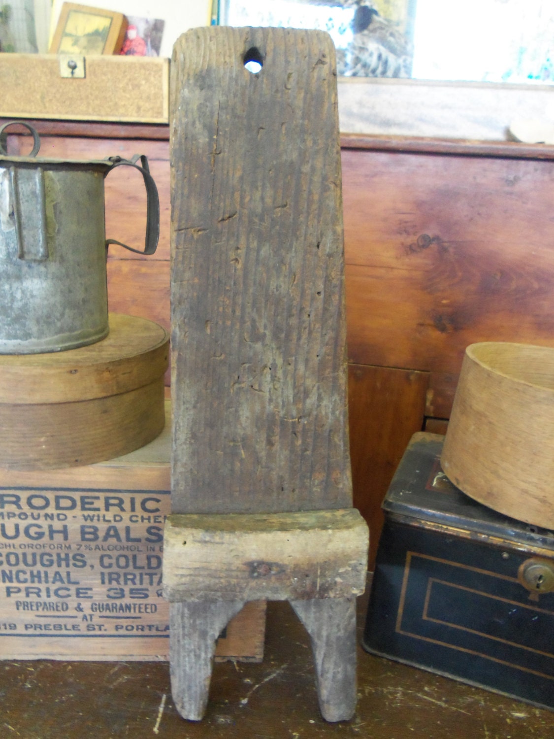 Primitive Antique Handmade Wood Boot Jack from Rustysecrets
