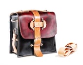 Leather Satchel - Ombre Hand Painted Leather Camera Bag in Vegetable Tanned Leather with Eco Friendly Vegetable Dyes