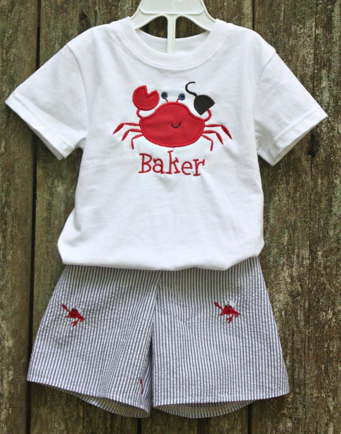 Pirate Crab Seersucker Shorts Set