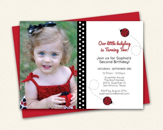 Little Lady Bugs Custom Invitation Il_570xn