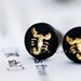 NEW - SCORPIO Earrings - Scopio Gold Black Intaglio Cameos  - Made in USA Findings - Free Domestic Shipping