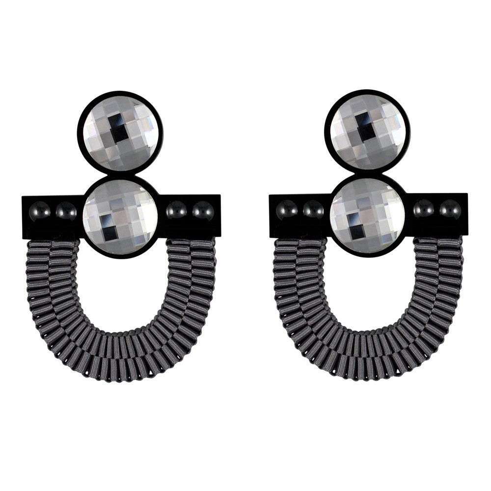 Eclipse perspex earrings clear Swarovski crystals