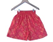 80s High Waist Batik Boho Shorts Culotte fits most XS Small