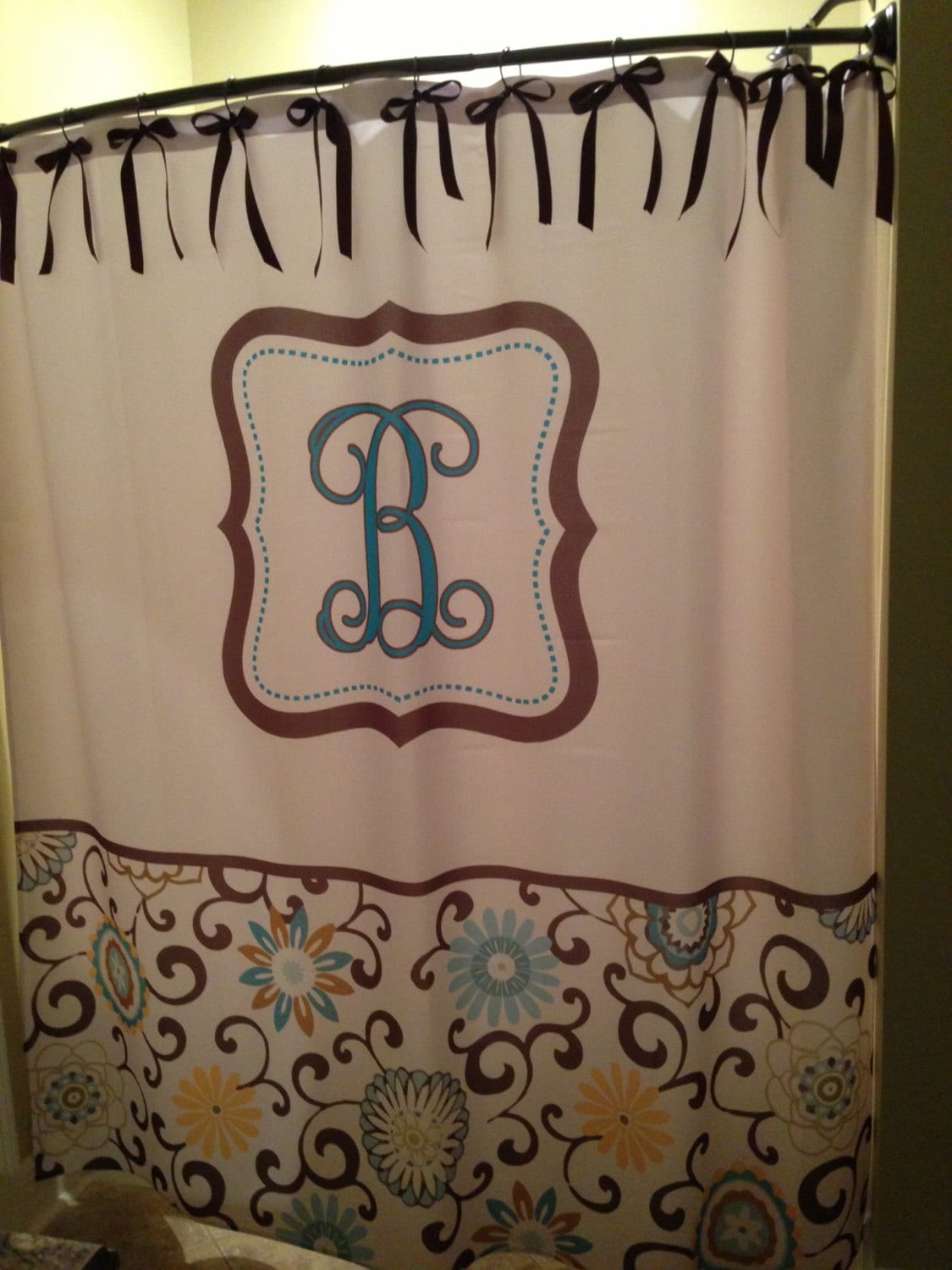 Personalized Shower Curtain Vintage Style Floral by redbeauty