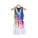 The Original "Splash Dyed" Hand PAINTED Scoop Neck Racerback Tunic Tee Dress in White Spectrum Rainbow - XS S M L