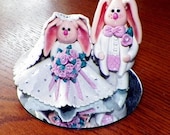 Custom Wedding Cake Tops - Bride and Groom - BUNNIES