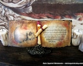 Spooky Skull Book  ooak dollhouse miniature in 1/12 scale