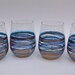 Hand Painted Wine Glasses- Blue and Purple- Set of 4 Stemless