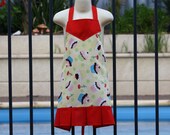 Little Girl's Apron Pretty Cupcake Fabric (MEDIUM)