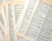 20 Vintage French/English Dictionary Pages