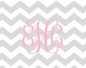 Grey and Pink Chevron Folded Notes - Set of 10