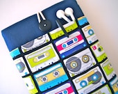 iPad Mini Sleeve, iPad Case, Kindle Fire, Paperwhite Cover, Nexus 7 Case Padded with Pocket  - Mix Tape