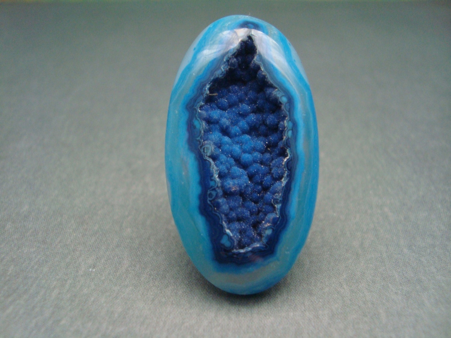 Blue Druzy Gemstone ring