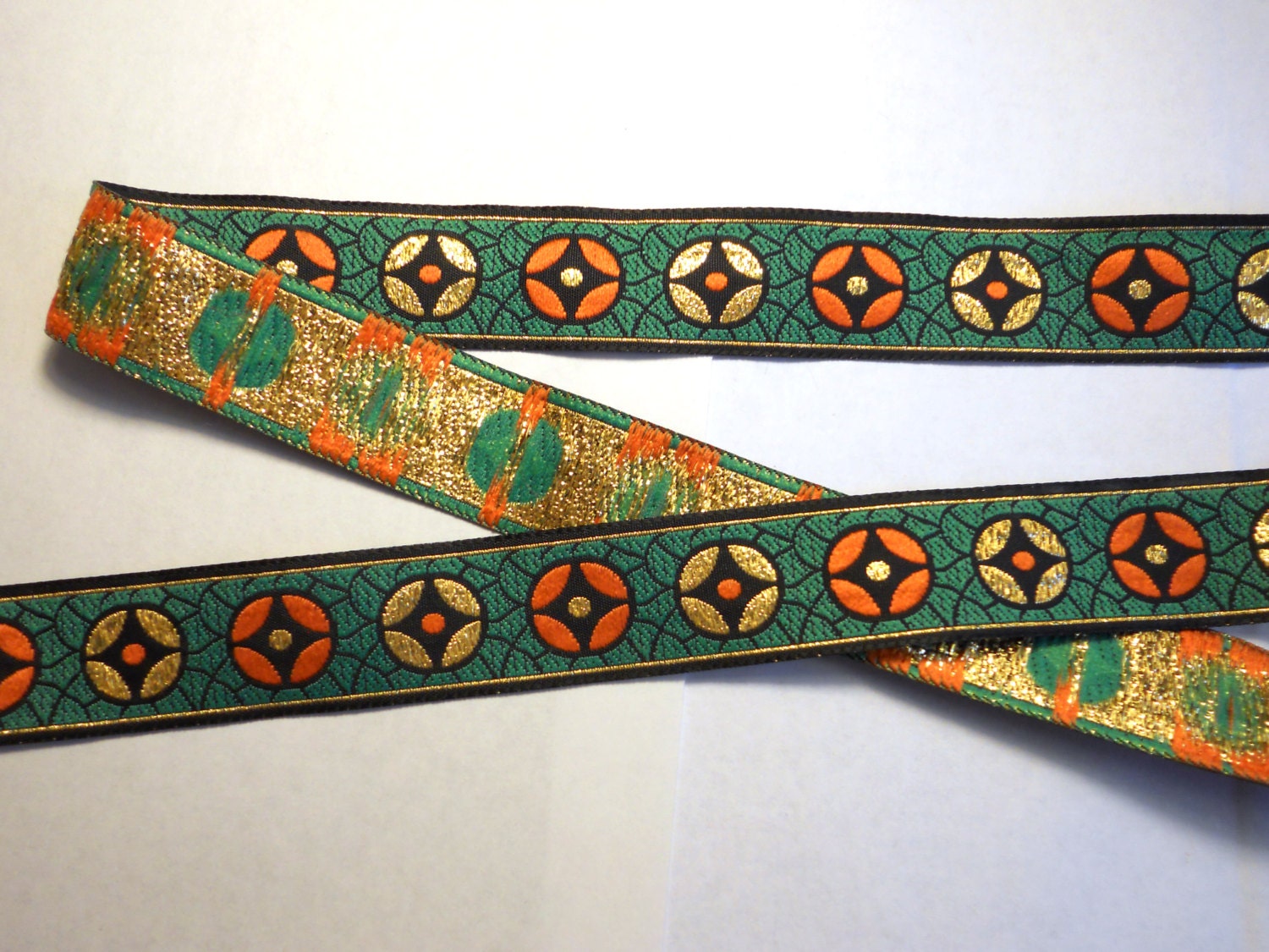 5 Yards Medieval Metallic Trim - Gold, Red, Green and Black