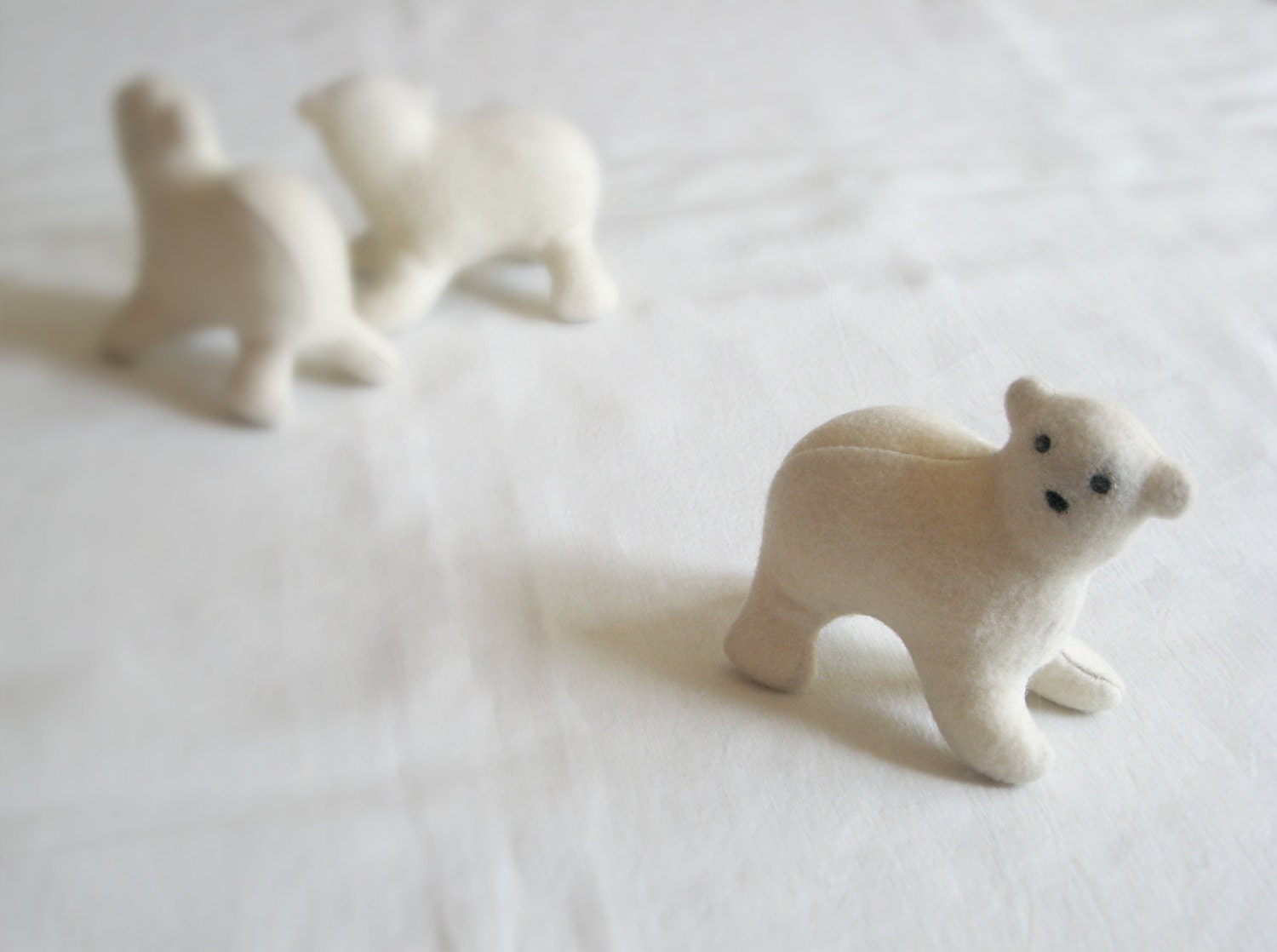 Eco-friendly Polar BEAR PLUSH TOY - Endangered Babies Series, Made with an Eco-Felt and Organic Cotton Stuffing