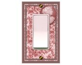 mrs. butler switchplate: Cameo on Pink Design SINGLE ROCKER  1640a-k1
