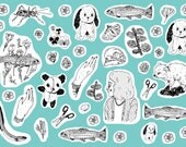Black and White Sticker Set One