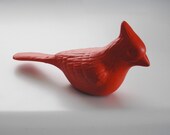 Cardinal Figurine, bird statue, red orange songbird