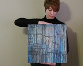 Blue Abstract Painting, wall art home decor square canvas