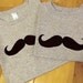Tshirt Set - Men's Tee and Babies' Onesie Handlebar Mustache Tee