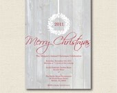 PRINTABLE Wood-Grain Christmas Invite