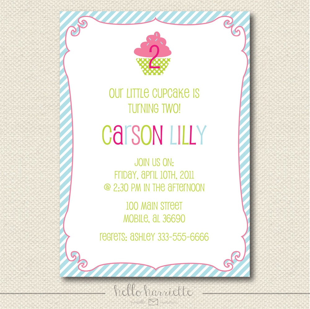 PRINTABLE Cupcake Party Invite