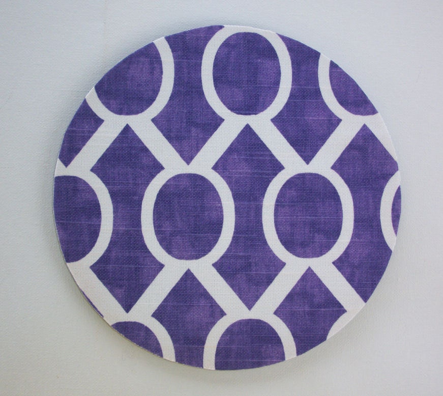 Mouse Pad mousepad / Mat - Round - Purple Trellis