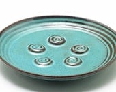 Aqua Green Soap Dish / Spiral Bowl
