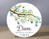 Personalized Pocket Mirror - Customized Mother of the Bride 3.5 inch Pocket Mirror with Gift Bag - Weddings - Mother of the Bride Gift
