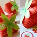 Strawberry Paper favor party box printables - RED color Editable Text Printable PDF