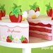 Strawberry Shortcake Paper Cake Slice in REDS favor baking party box printables - Editable Text Printable PDF
