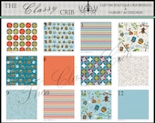 CUSTOM Baby Crib Bedding - Hooty Hoot, Day Palette