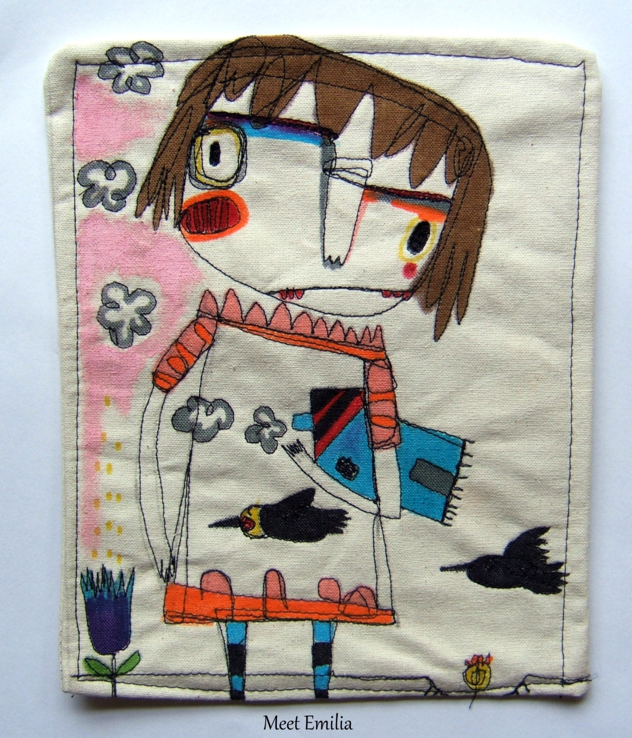 An Embroidery art wall piece -  Meet Emilia