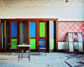 Vibrant Decay . 12x18 Fine Art Photography Print . abandoned . school . Detroit . urban exploration . colorful . neon . architecture . home