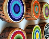 Childrens Wall Art Painted Tree Rings Custom Listing Set of 12 Reclaimed Wood Beautiful Dimensional Wall Art Eco Friendly