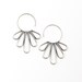 Elegant silver earrings with feather shapes soldered together to a hoop to make a modern piece of jewelry - "Peacock Hoop Earrings"