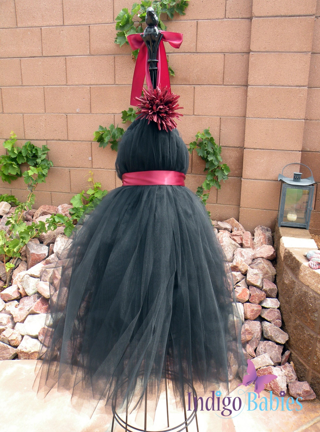 Tutu Dresses, Tutu Dress, Flower Girl Dress, Black Tulle, Burgundy Satin Ribbon, Deep Red Mum, Formal Dresses, Portrait Dress, Wedding