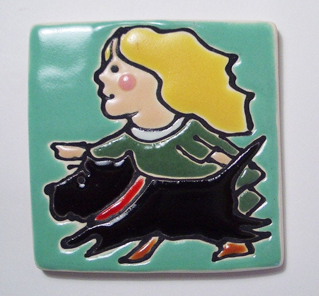 2.5 square Running with my Scottish Terrier  No.69