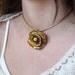 Brown Flower necklace Ceramic Floral Pendant