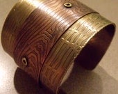 Unisex Bi-metal Bracelet - Copper and Brass Riveted Cuff