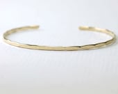 Thin Ophelia Cuff, yellow gold filled, custom size, handmade stacking cuff by lotusstone on etsy