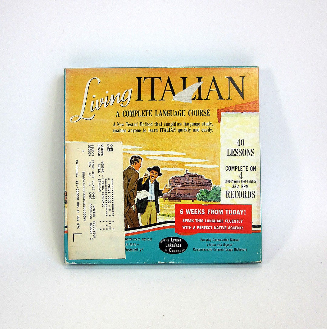 Living Italian 4 Record Language Course 60s